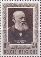 Hendrik Conscience (1812-1883) + Label - Overprinted