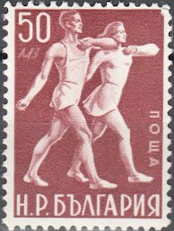Two athletes marching