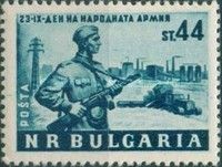 Soldier, Cornfield with Harvesting Machinery and Industrial