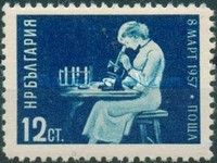 Woman with microscope