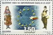 Woman and Man in traditional Dress, Europe Map, Circle of St
