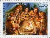 Girl Scouts around the Campfire with Guitar