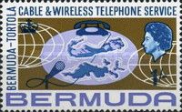 Map of Bermuda and Virgin Islands, telephone and microphone