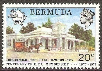 UPU Emblem and Old General Post Office, Hamilton c. 1935