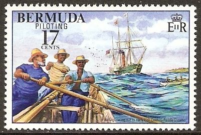 Pilot gigs racing to meet steamship, early 19th century