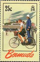 Cyclist, carriage, ship