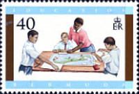 Teacher, students with map