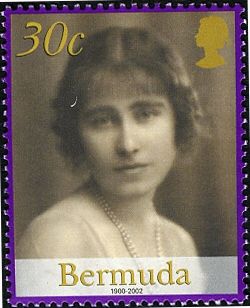 Queen Mother Elizabeth without hat (sepia photograph)
