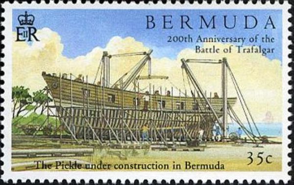 HMS Pickle under construction in Bermuda