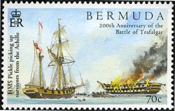 HMS Pickle picking up survivors from the Achille
