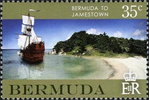 Ship and coastline with panel colours of Olive green