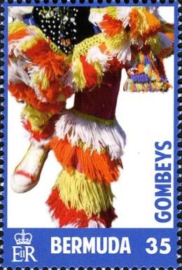 Gombey Dancers with Frame Colour of Blue