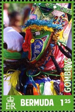 Gombey Dancers with Frame Colour of Green