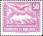 Mt. Illimani and Andean Condor (Vultur gryphus)