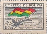 Andean Condor and flag of Bollivia