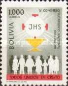 People below Eucharist symbol