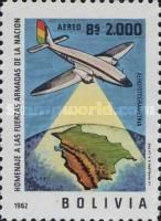 Airplane over map of Bolivia