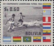 Players in action, Flags of participating Nations