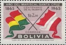 Flags of Bolivia and Peru