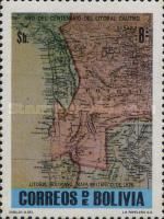 Old map of Bolivia with the coastal areas