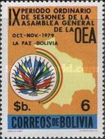 Flags of member states of the OAS, map of Bolivia