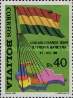 Map of Bolivia with drawn provinces flag