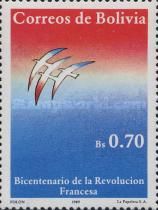 Doves in the French national colors