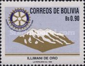 Emblem and mount Illimani