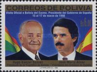 H.B.Suarez, Pres. of Bolivia and J.M.Aznar, Prime Minister …