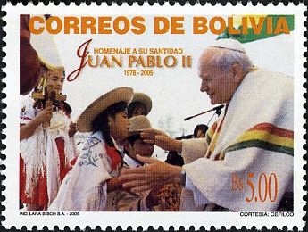 John Paul II with bolivian Children in Tarija