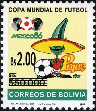 Mexico 86 - Mascot Pique surcharged