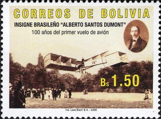 Portrait of Dumont and One of His Flights