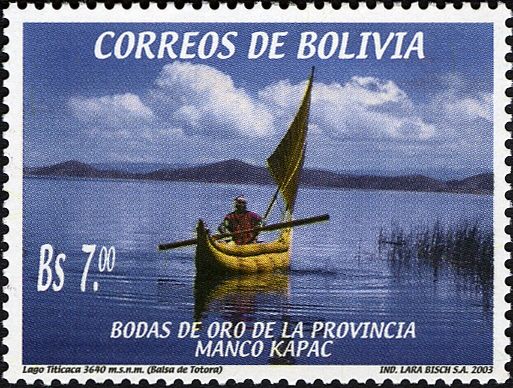 Reed boat on Lake Titicaca