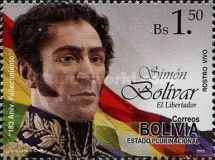Simón Bolívar (1783-1830) and Flag