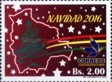 Christmas Tree on Map of Bolivia