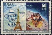 Santos Dumont, Eiffel Tower and Module Landing on Moon