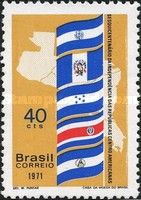 Flags and Map of Central American Nations