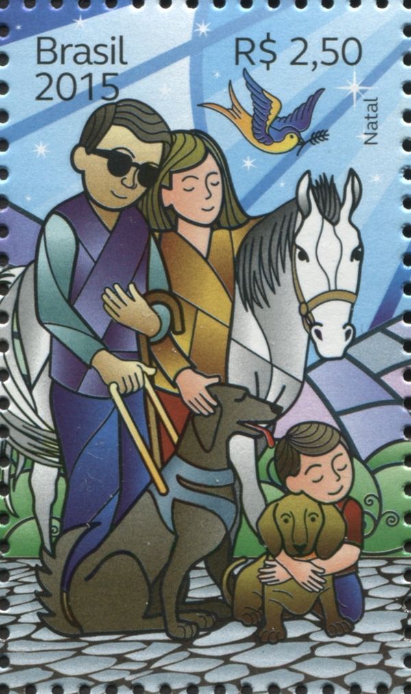 Animals, Blind man, woman