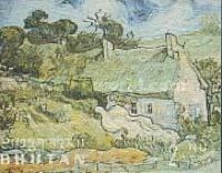 "Thatched Cottages at Cordeville" (Vincent van Gogh) 1890