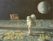 Astronaut walking on the surface of the moon
