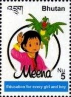 Girl and parrot
