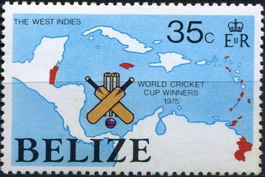 Map of the Caribbean, Cricket Bat, Ball and Wicket