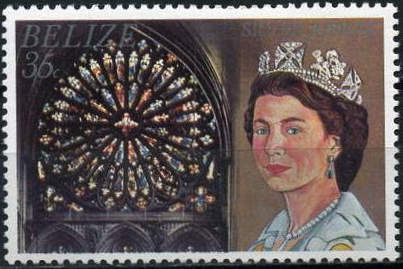 Queen and Rose Window in the Transept of Westminster Abbey