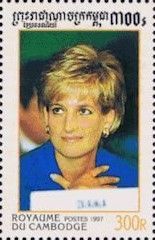 Princess Diana with hand to throat