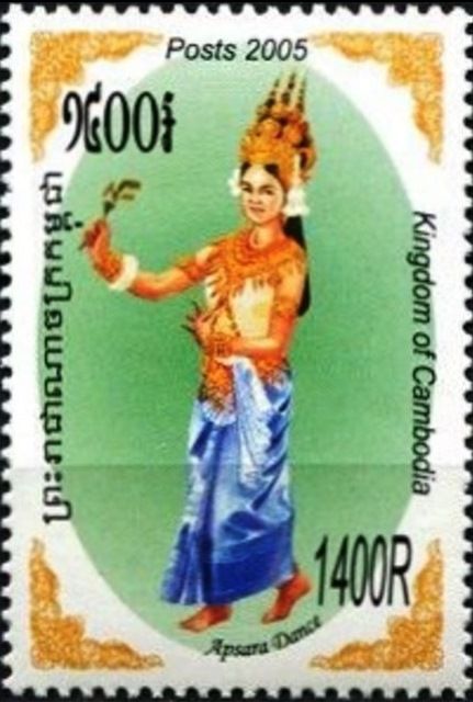 Apsaras Temple Dancers; in Color Green