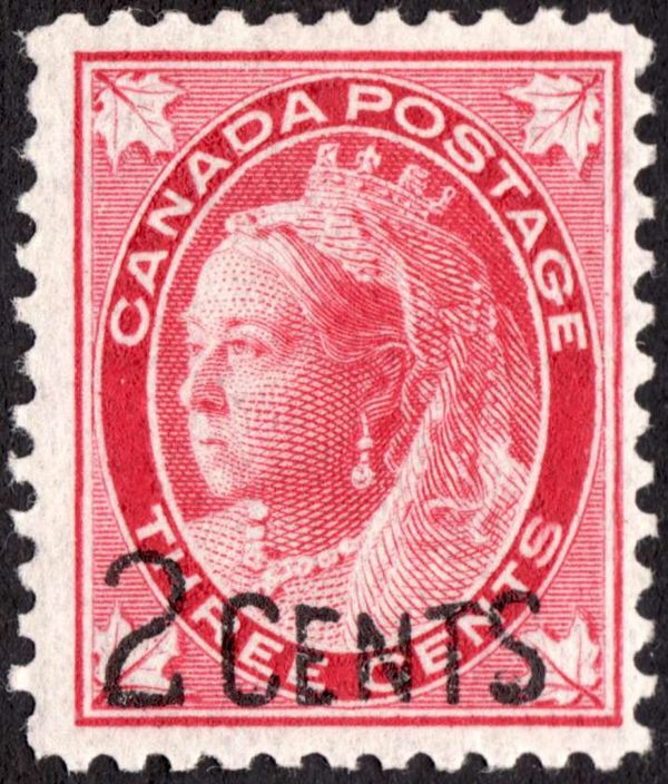 Queen Victoria (1819-1901) 1897 Issue Surcharged 2 CENTS