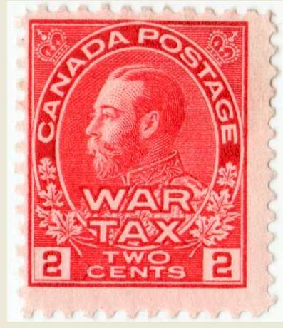 King George V with WAR TAX inscription