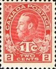 King George V with 1T¢ inscription