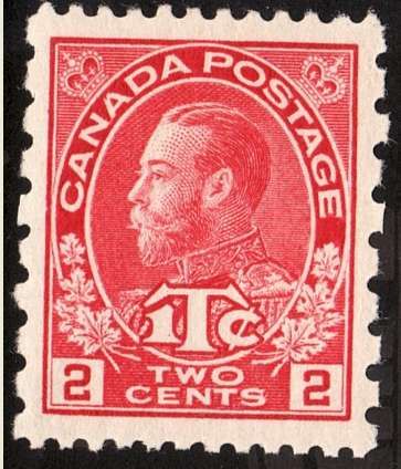 King George V with 1T¢ inscription