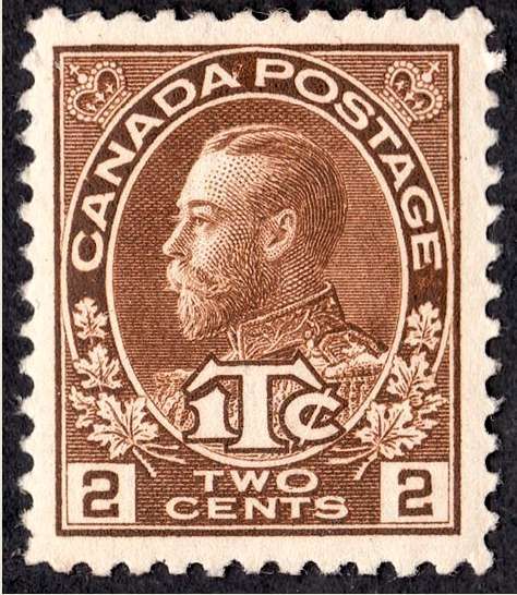 King George V with 1T¢ inscription